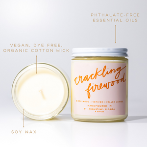 Crackling Firewood: 8 oz Soy Wax - Small Batch Candles