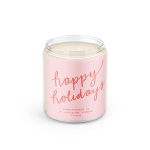 Happy Holidays: 8 oz Soy Wax Hand-Poured Candle