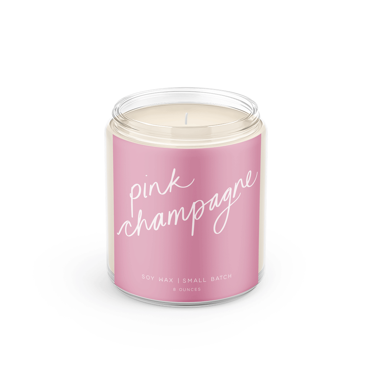 Pink Champagne: 8 oz Soy Wax - Small Batch Candles