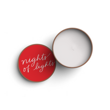 Load image into Gallery viewer, Nights of Lights: 1.5 oz Soy Wax - Small Batch Candles
